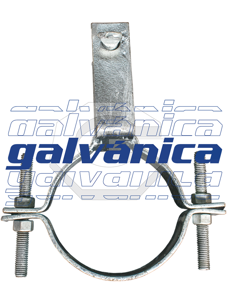 ABRAZADERA 2 PERNOS CON BASTIDOR 1 VIA SIMPLE GALV, PL 38X4X140 MM, PERNO R/C 1/2"X150 MM