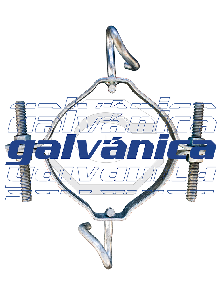 ABRAZADERA DOBLE OJAL ESPIRALADO GALV, PL 38X4X140 MM