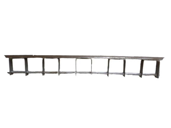 BASTIDOR ACERO GALVANIZADO, 5 VÍAS, PL 38 X 4 MM, LONGITUD BASE 920 MM, LONGITUD VARILLA 940 MM