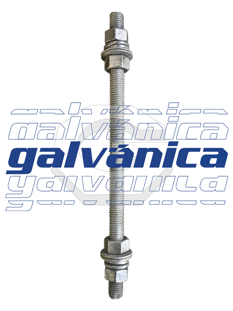 PERNO ROSCA CORRIDA GALV 15.87 X 250 MM (5/8X10") / 4 T, 4 AR PL, 4 AR PRL