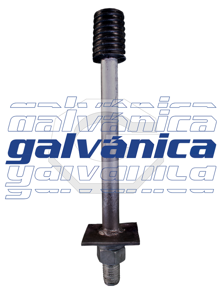 PERNO PIN CORTO GALV, 19.05 X 254 MM (3/4X10"), ARANDELA CUADRADA