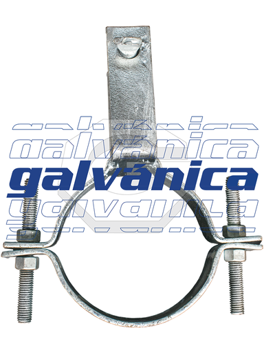 [13038] ABRAZADERA 2 PERNOS CON BASTIDOR 1 VIA SIMPLE GALV, PL 38X4X140 MM, PERNO R/C 1/2"X150 MM