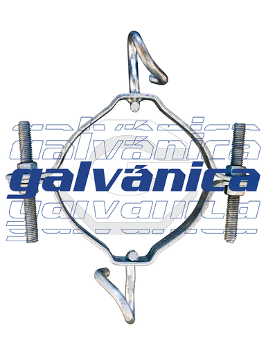 [13025] ABRAZADERA DOBLE OJAL ESPIRALADO GALV, PL 38X4X140 MM
