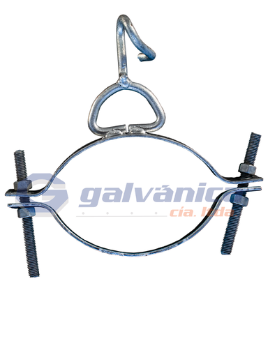 [14036] ABRAZADERA 2 PERNOS GALV, PL 30X3X190.5 MM (7 1/2") /HERRAJE TIPO A 12 MM, OJAL ESPIRALADO
